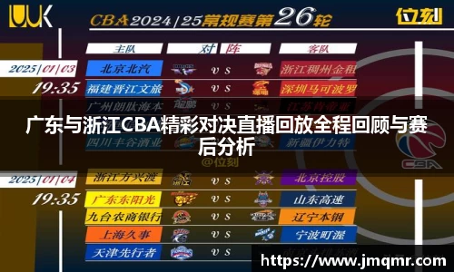 广东与浙江CBA精彩对决直播回放全程回顾与赛后分析
